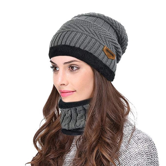 Unisex Winter Beanie Hat with Neck Warmer - Picture 7 of 8